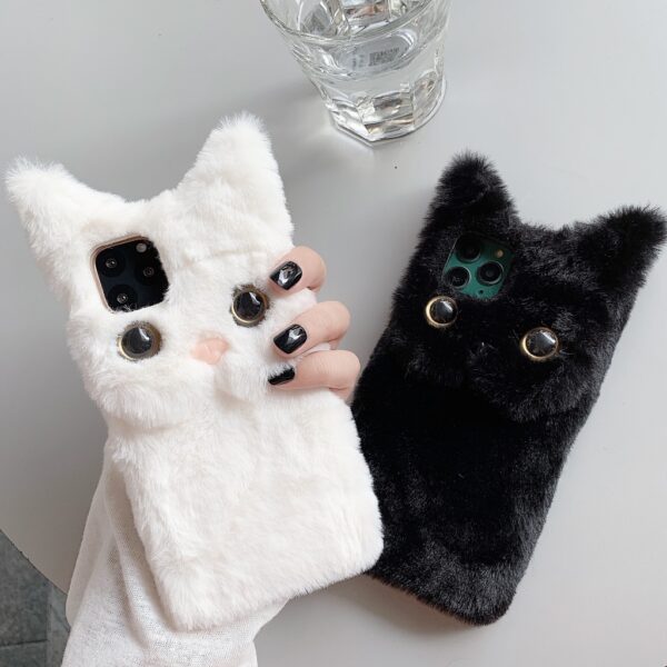 Étuis de téléphone en cuir PU TPU avec motif de chat mignon et doux
