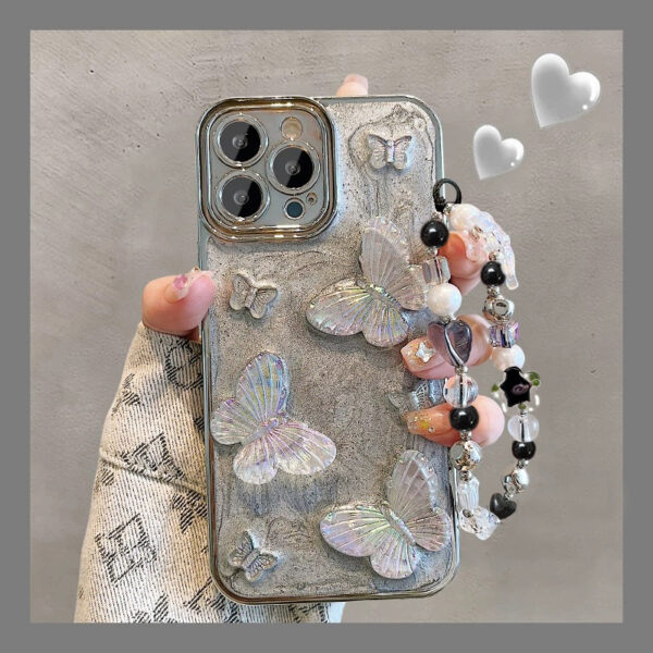 Étuis de téléphone en plastique de luxe avec papillon