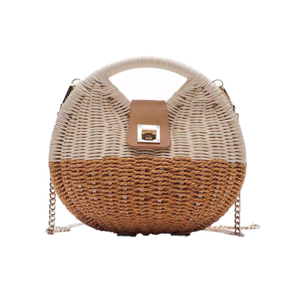 Petit sac à main en paille pour femme avec fermoir