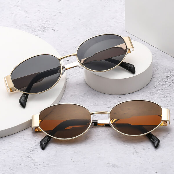 Lunettes de soleil à monture ovale de style vintage hip-hop