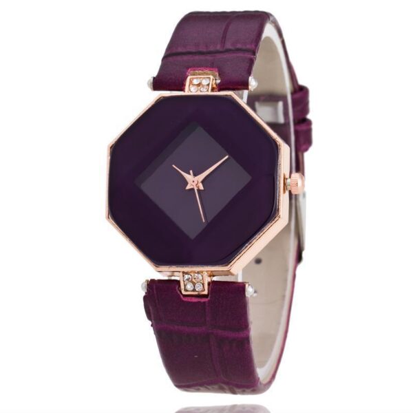 Montre à diamants simple et tendance avec losanges