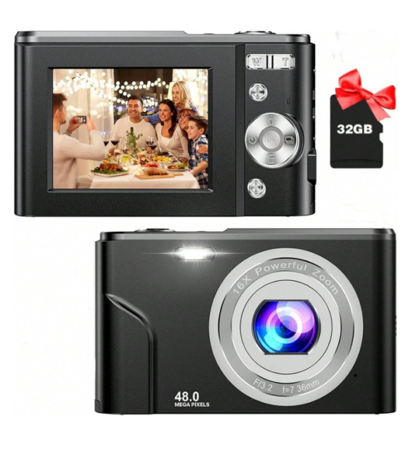 Appareil photo numérique 1080P 48MP avec carte SD 32 Go