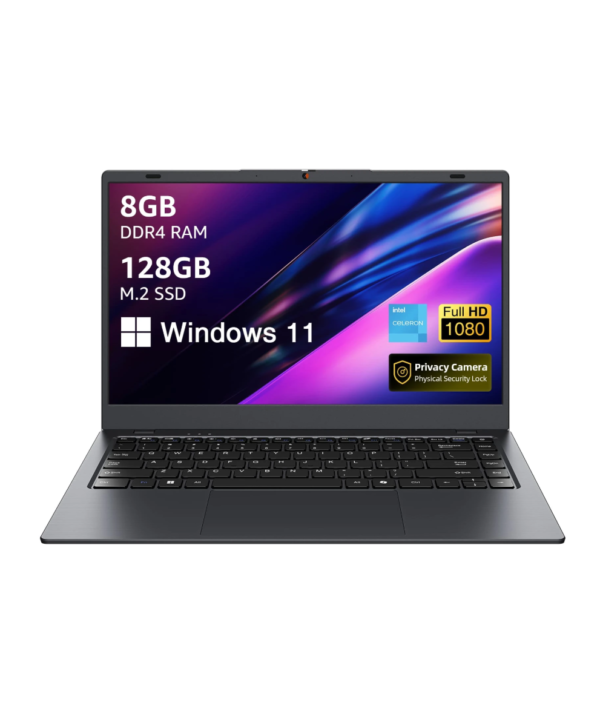 Ordinateur portable Coolby Windows 11 PRO, écran 14" 1366 x 768, Intel N5095 8 Go de RAM 128 Go de SSD